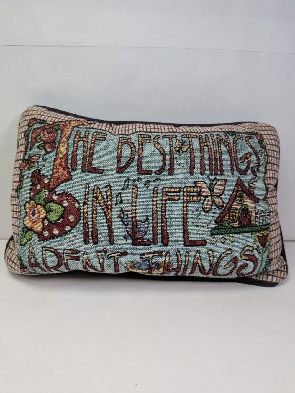 Vintage Mary Engelbreit Tapestry Pillow The Best Things In Life Aren't Things